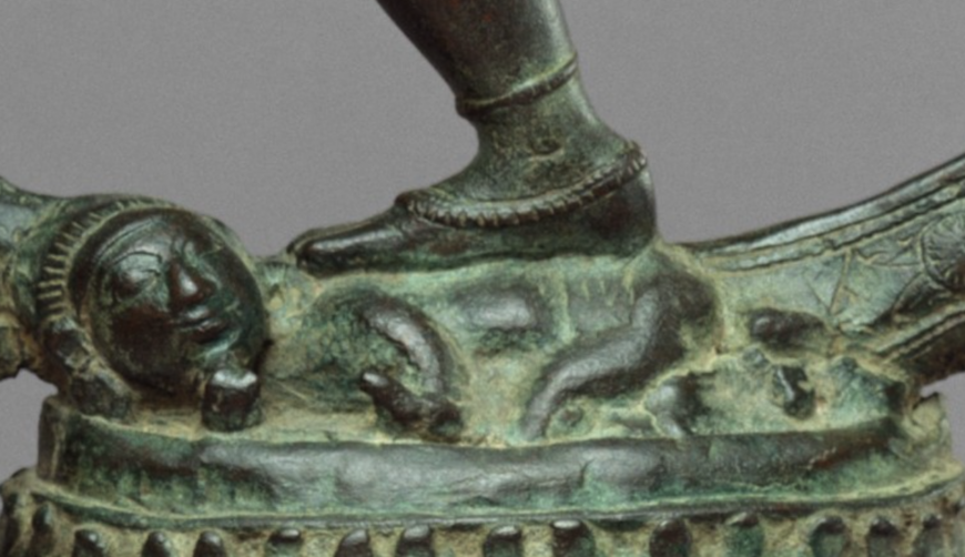 Shiva's foot on Apasmara (detail), Shiva as Lord of the Dance (Nataraja), c. 11th century, Copper alloy, Chola period, 68.3 x 56.5 cm (The Metropolitan Museum of Art, New York)